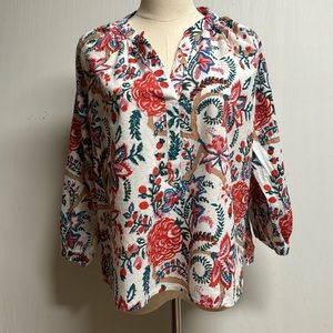 Soft Surroundings‎ Floral Print Blouse Size Large